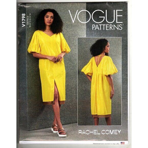 Vogue Patterns Other - Vogue V1798 Misses 8 to 16 Rachel Comey Shift Dress UNCUT Sewing Pattern